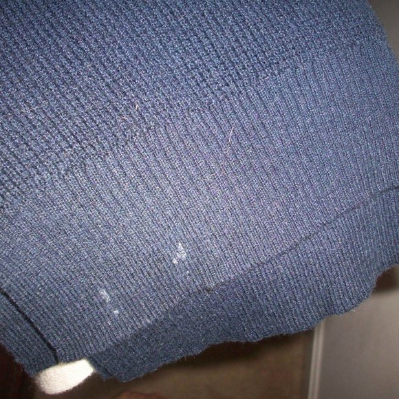 Colorblock Sweater Cotton/Wool Blend Lightweight Maroon/Blue r/n 93677 jcp - Picture 6 of 6